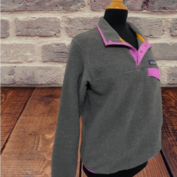 Women’s Patagonia Synchilla Snap-T fleece pullover gray size small - Picture 3 of 7